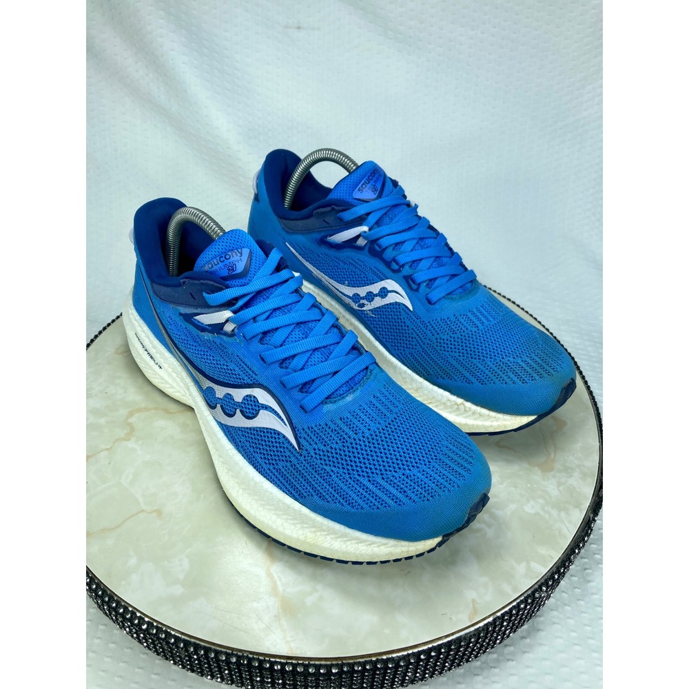 Saucony Triumph 21 Running Shoes Womens 10 Blue Cushioned Sporty Comfy Sneakers